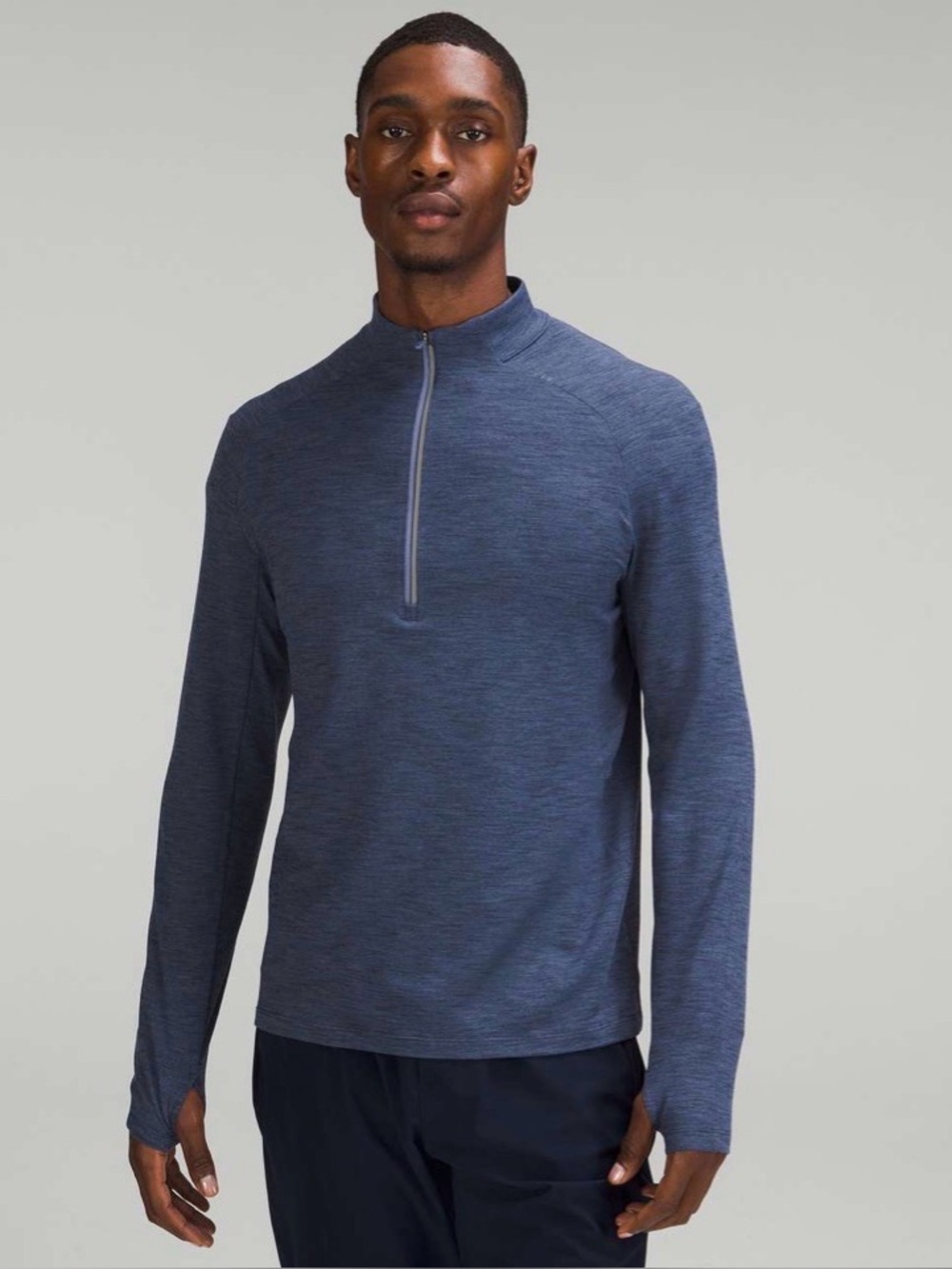 Lululemon Surge Warm Half Zip heathered blue MENS size XXL